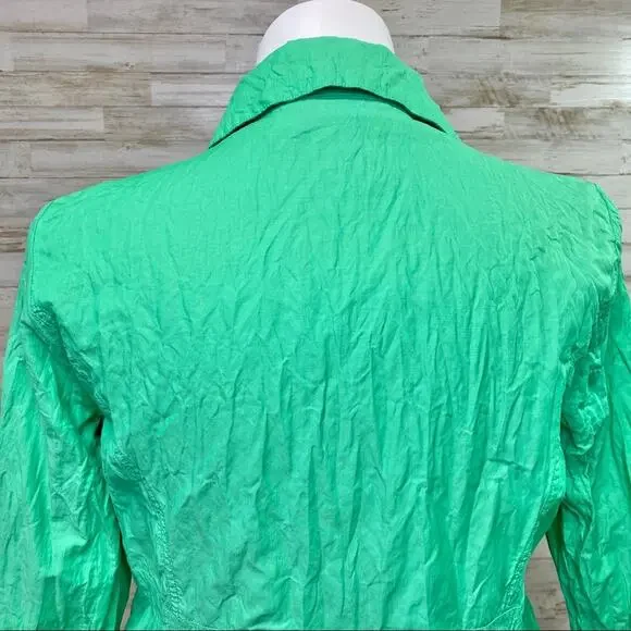 Zenergy by Chico’s Hayden Jacket Womens Size Chico's 2 or L Crinkle Green - Picture 10 of 14